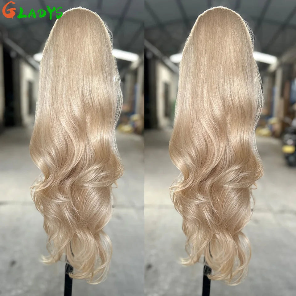 Extensions cheveux queue de cheval synthétiques ondulées Ombré Blond 70 cm avec cordon de serrage, 28 pouces, 180g/pièce( Ponytail)