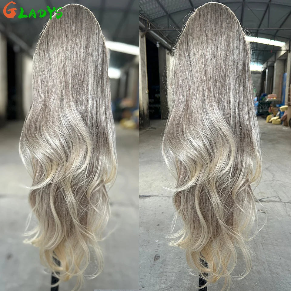 Extensions cheveux queue de cheval synthétiques ondulées Ombré Blond 70 cm avec cordon de serrage, 28 pouces, 180g/pièce( Ponytail)
