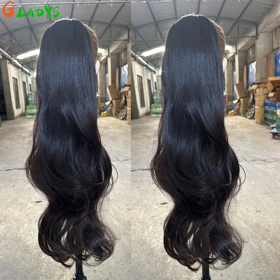 Extensions cheveux queue de cheval synthétiques ondulées Ombré Blond 70 cm avec cordon de serrage, 28 pouces, 180g/pièce( Ponytail)