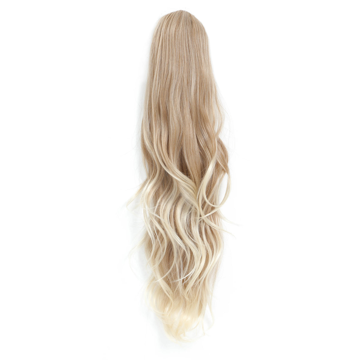 Extensions cheveux queue de cheval synthétiques ondulées Ombré Blond 70 cm avec cordon de serrage, 28 pouces, 180g/pièce( Ponytail)